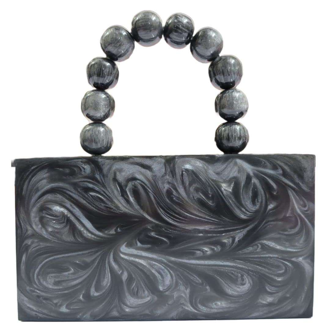 ACCEDO® Women Luxury Acrylic Marble Clutch Purse Evening Formal Handbag Party Bridal Wedding Clutch Purse for Women & Girls (Black-Large) (B0CN3M6P56) Amazon Price History, Amazon Price Tracker