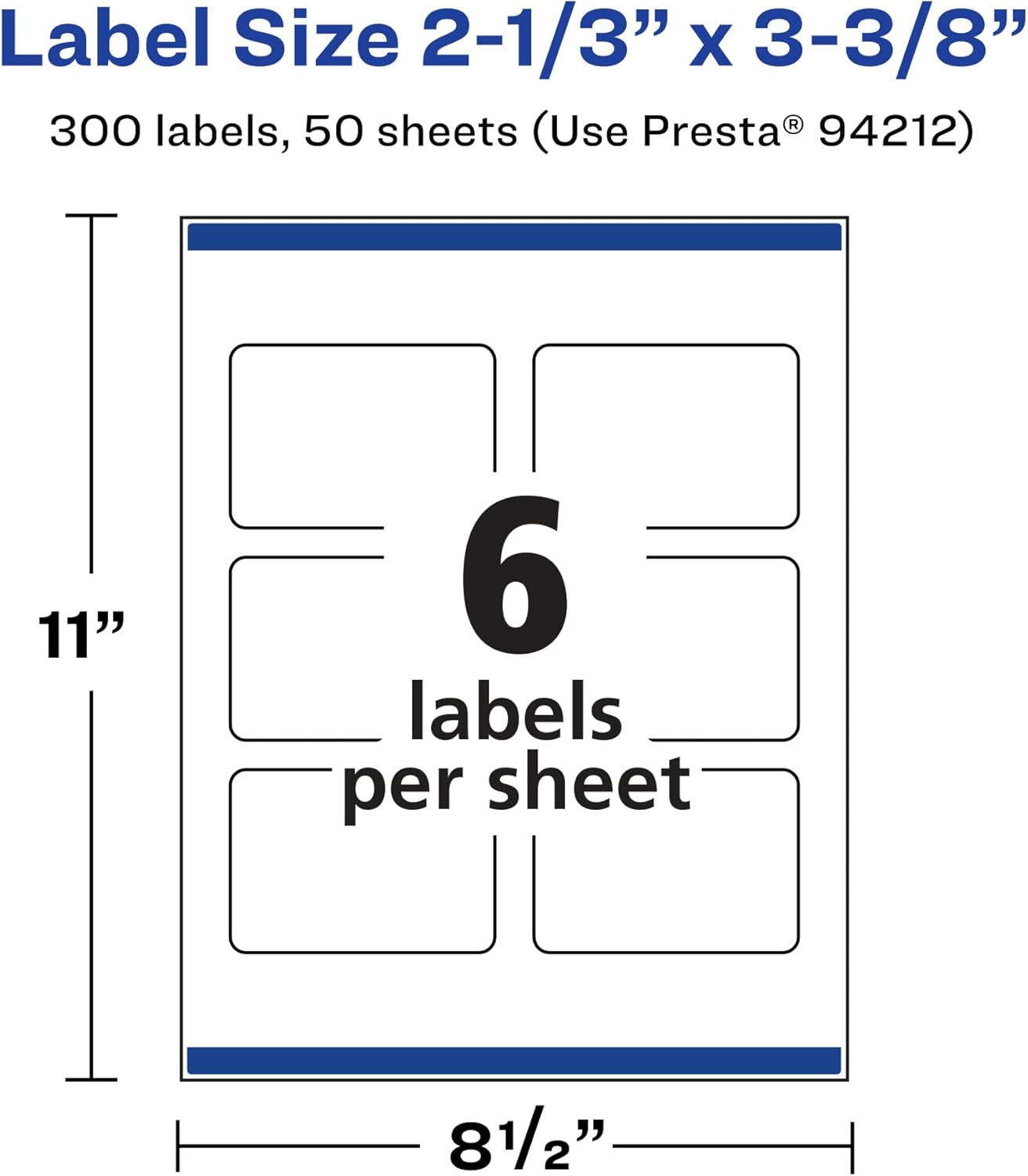 Avery Glossy Clear Rectangle Labels, Sure Feed Technology, 2-1/3" x 3-3/8", 300 Glossy Clear Labels, Print-to-The-Edge, Laser/Inkjet Printable