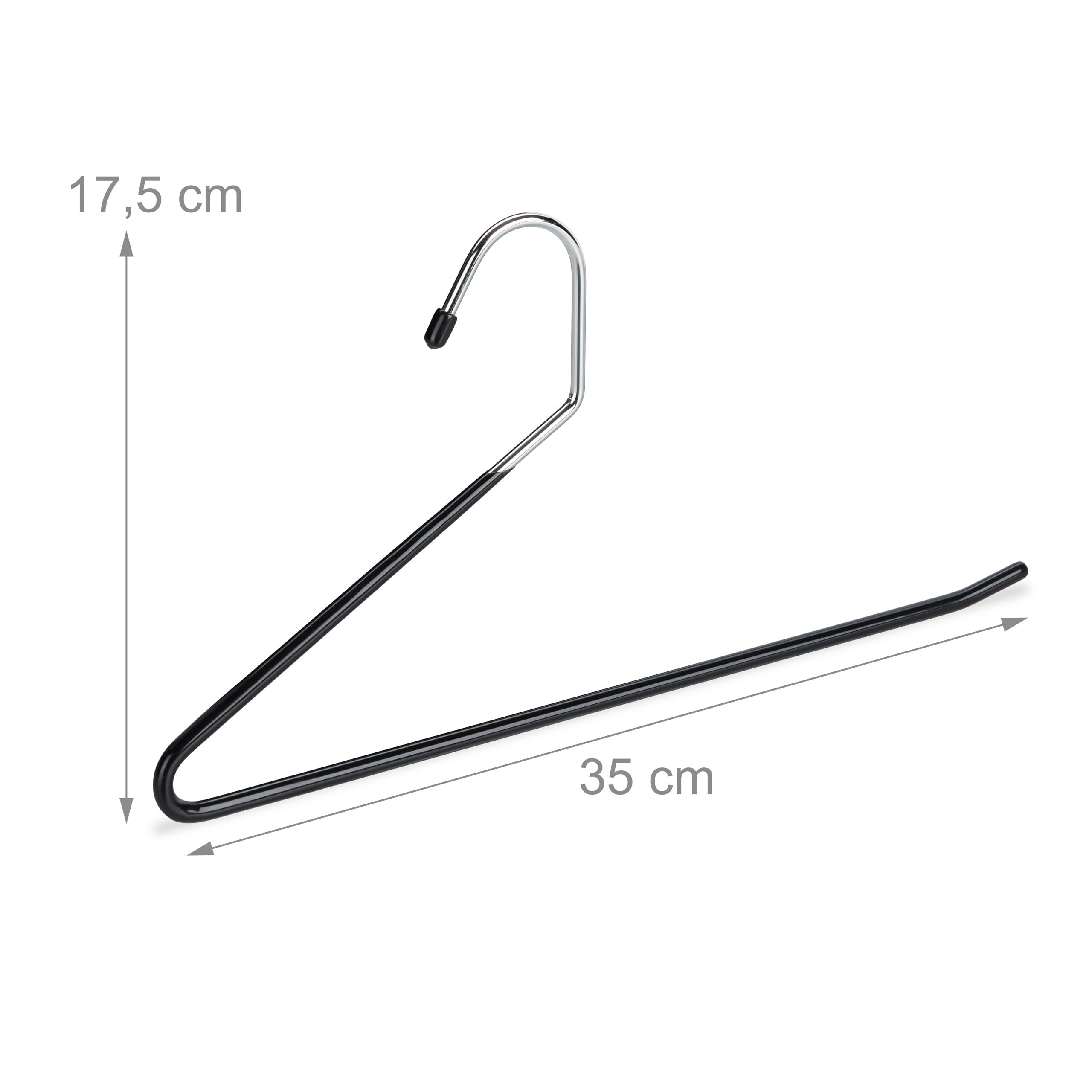 Relaxdays Set di 20 grucce per Pantaloni, S-Form, Antiscivolo, salvaspazio, Metallo, Argento/Nero