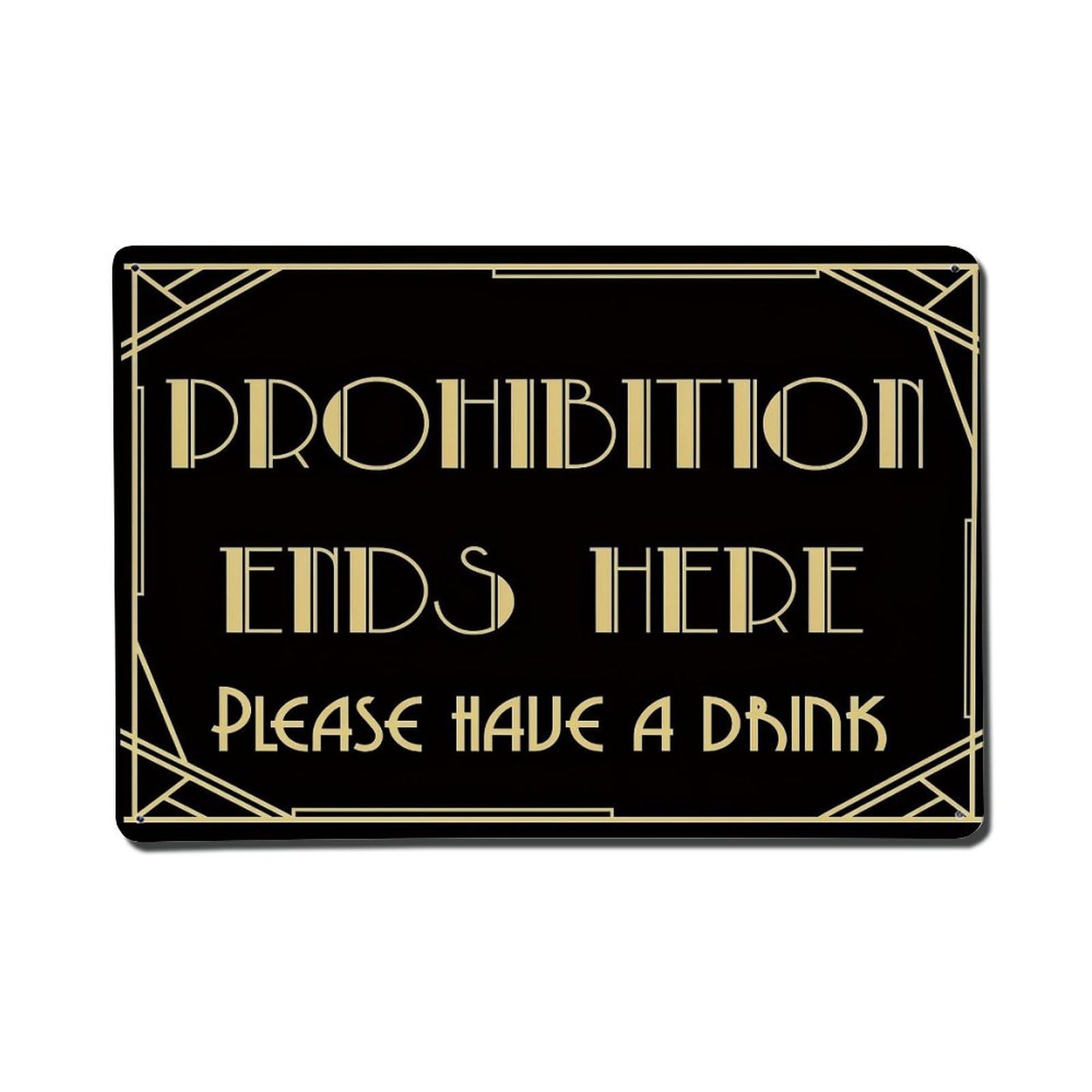 Art Deco Style Sign Design Metal Tin Sign Plaque