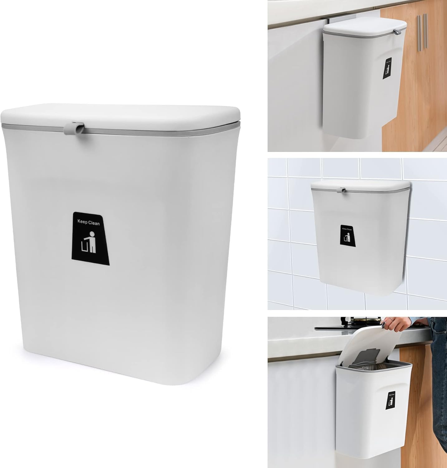 Zollyss Wall Mounted Trash Can - Kitchen Organizer -1
