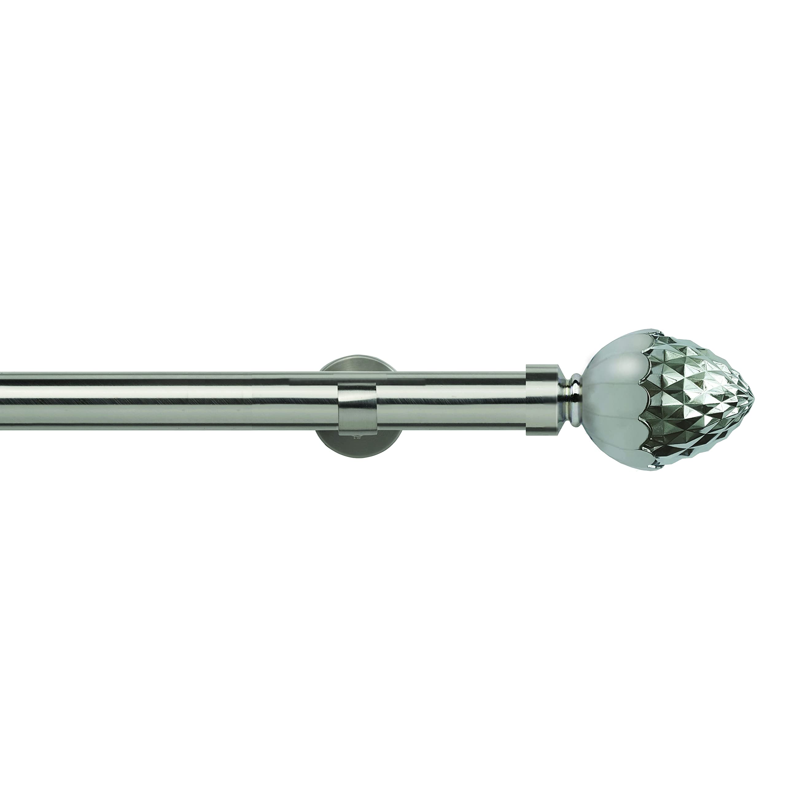 Abc Decor Satin Steel 35Mm Trade Pole, 400Cm Wide, Eyelet Idc Brackets Brackets Curtain Pole, Acorn Finials,