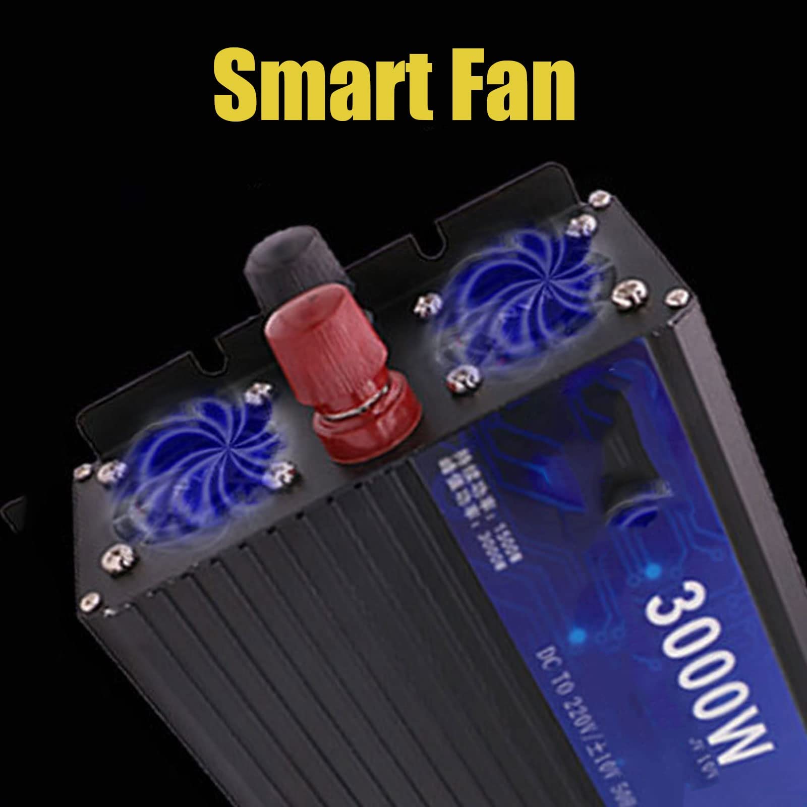 RajoNN Inversor de Onda sinusoidal Pura de 3000 W/4000 W/5000 W DC 12 V/24 V/48 V/60 V a AC 220 V, inversor de Corriente para Coche con Pantalla LED y Salidas, para Viajes en camión RV