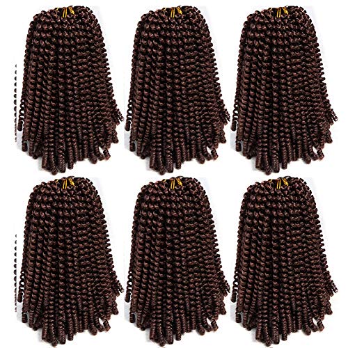 ROKTRESS Spring Twist Crochet Hair - 8 Inch 6 packs Braiding Ombre Colors Bob spring twist hair Low Temperature Kanekalon Synthetic Fiber Fluffy Hair Extensions (8 Inch,M350)