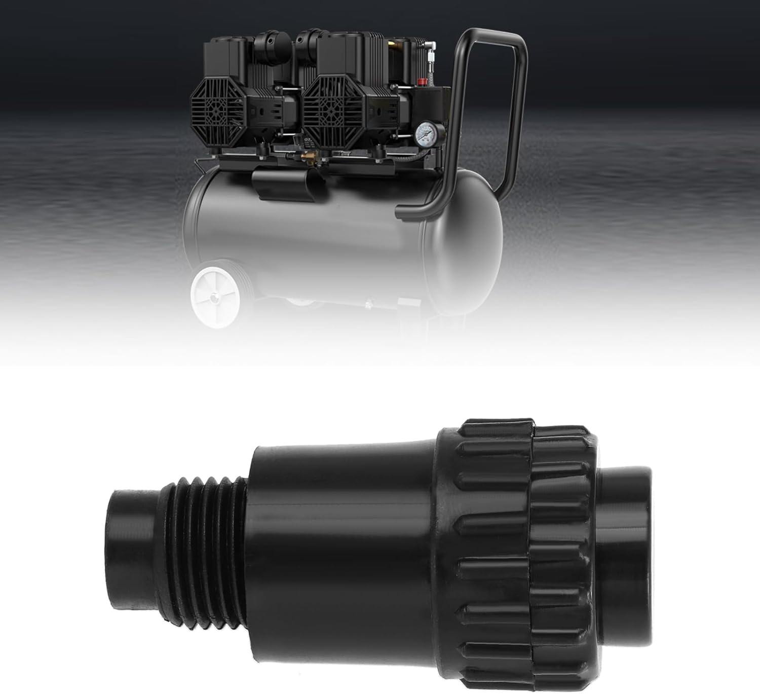 2pcs 16mm External Thread Oil Plug Connector Compressor Oil Plug Connector Accessory Suitable for Air Compressors Plastic Black