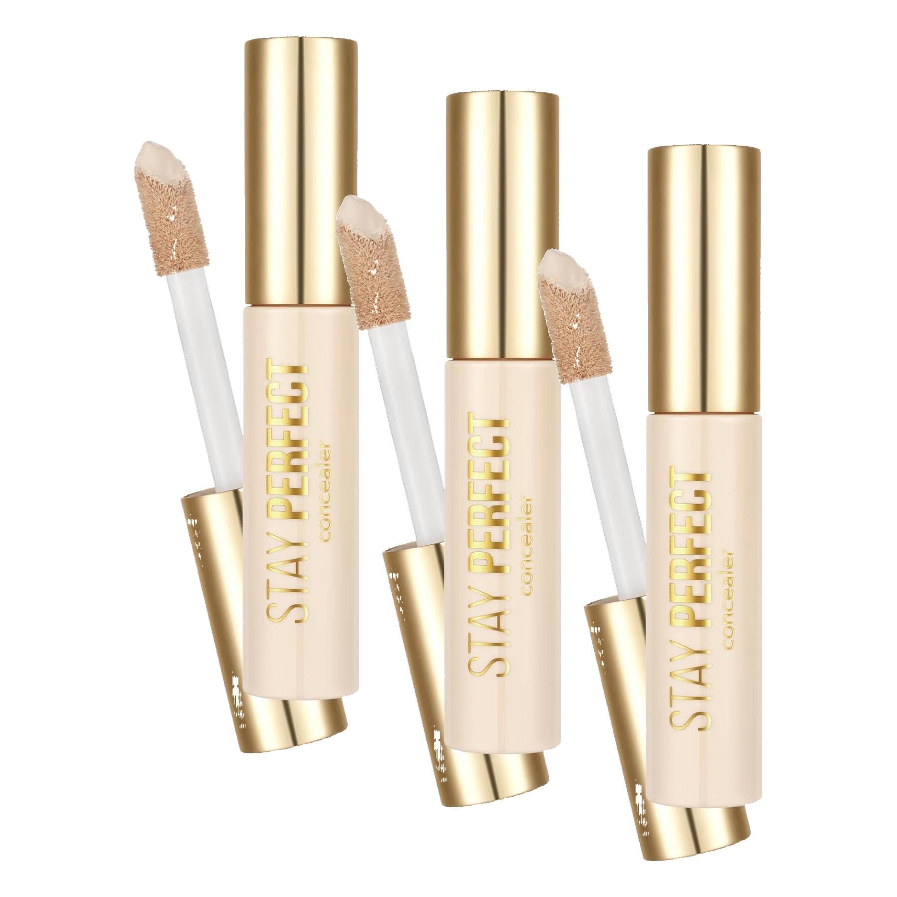 Flormar Stay Perfect Yüksek Pigmentli & Yarı Mat Bitişli Likit Kapatıcı 001 FAIR (3 paketi)