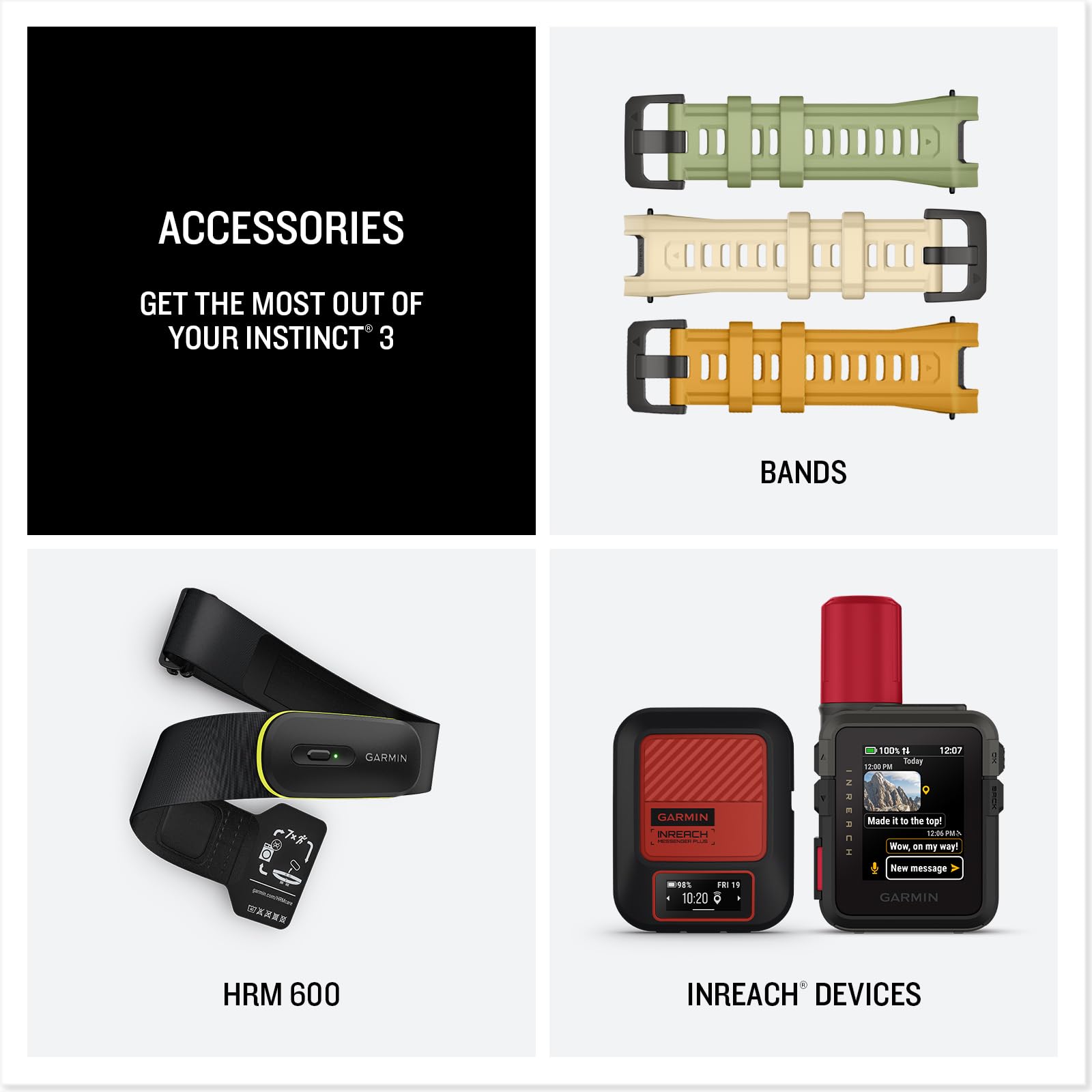 Garmin Instinct 3-50 mm, wytrzymały zewnętrzny smartwatch GPS, bateria 24-dniowa, wyświetlacz AMOLED, wbudowana latarka, kolekcja Alpine Rush, edycja limitowana, kolor zielony paproci z zieloną opaską