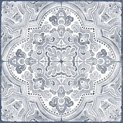 FloorPops Hastings Peel & Stick Floor Tiles, Blue