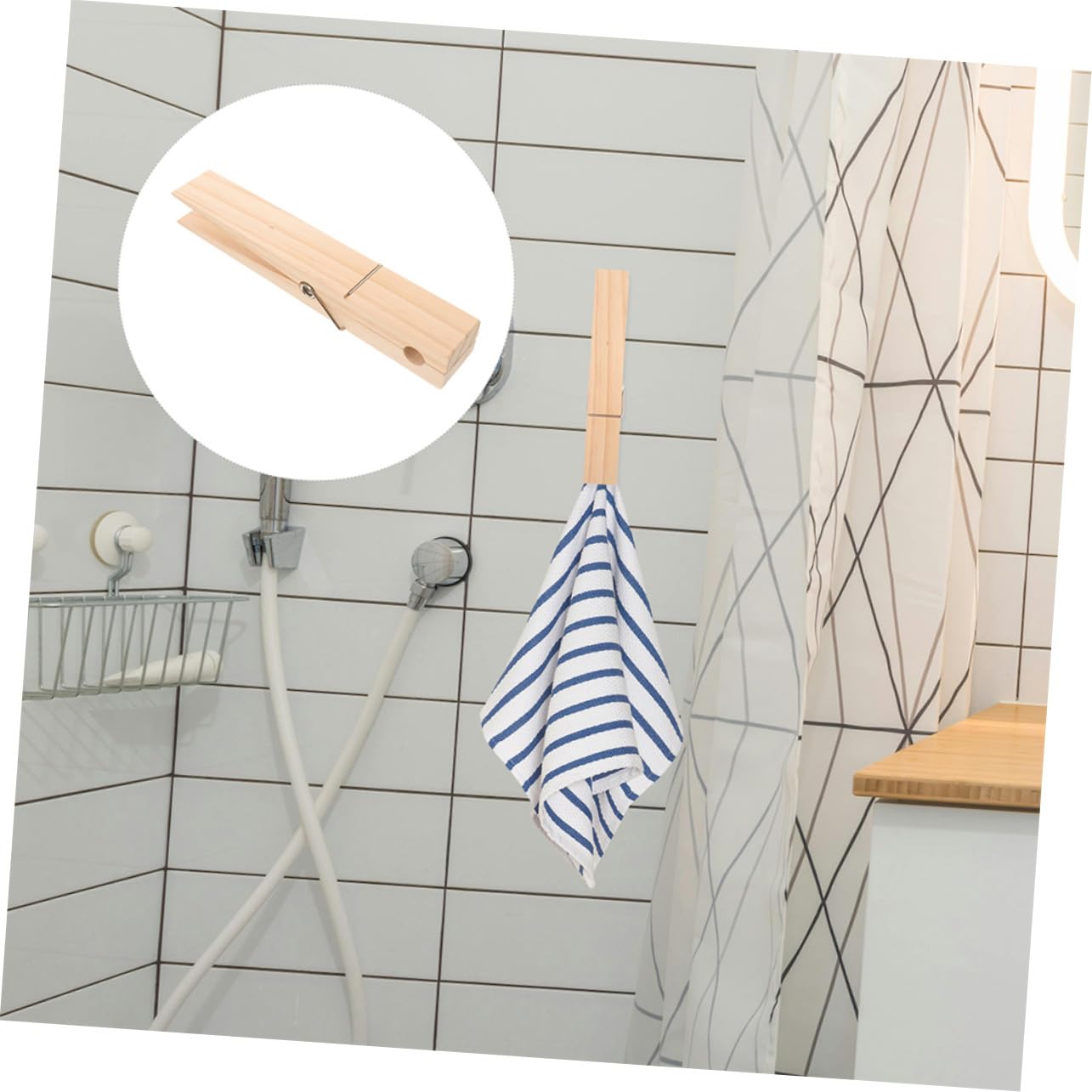Türhandtuchhalter und Außenbereiche und Einfachem Gebrauch für Badezimmer 2 Stück im Rustikalen Stil Große Handtuchklammern mit Sicherem Halt Beige