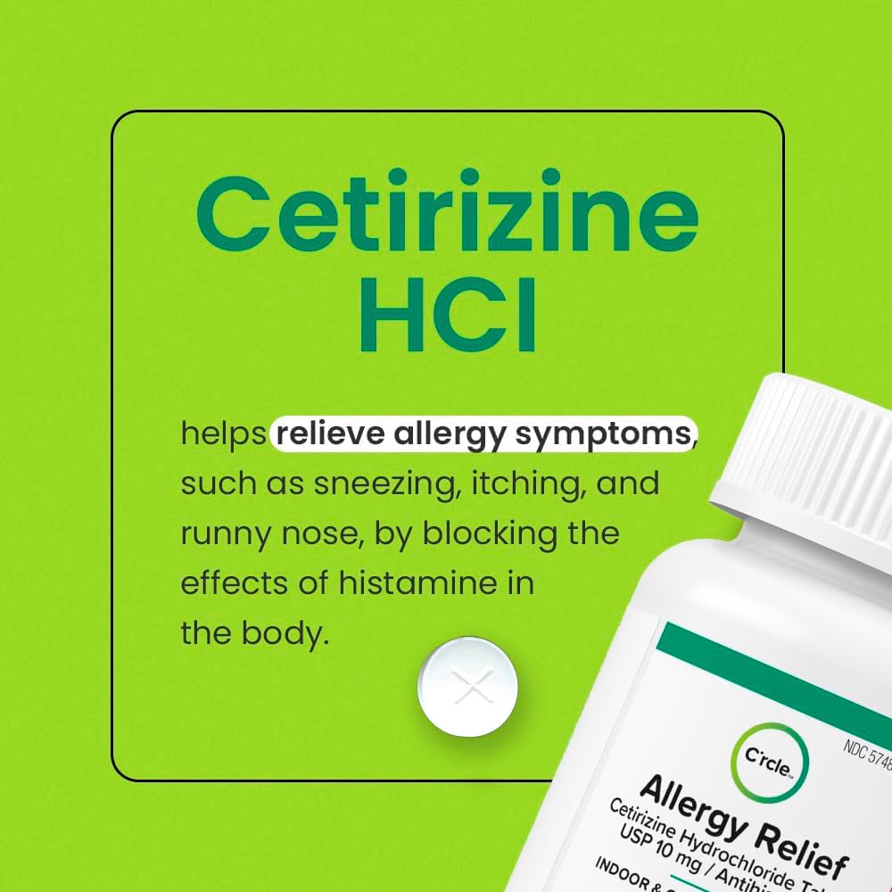 Cetirizine HCL 10mg 365 Tablets - Allergy Pills, Non Drowsy & 24 Hour — Amazon image 5