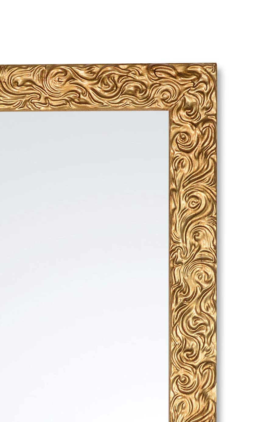 MO.WA Specchio da Parete Cornice Classica Legno Oro Antico cm. 55x145. da Appendere Verticale/Orizzontale o appoggio. Ingresso corridoio Camera da Letto Bagno Soggiorno .Made in Italy.