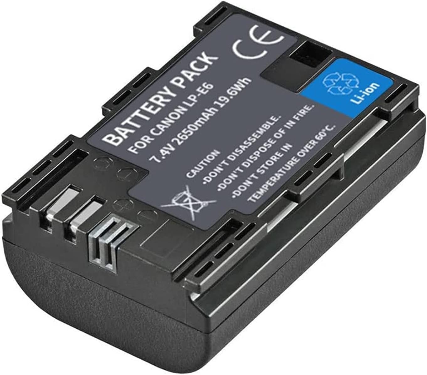 The LP-E6NH High Capacity Batteries for Canon EOS R, EOS R5, EOS R6, EOS R6 II, EOS R7, EOS 90D, EOS 60D, EOS 70D EOS 80D EOS 5D IV, EOS 6D, EOS 6D II, EOS 7D, EOS 7D Mark II Cameras