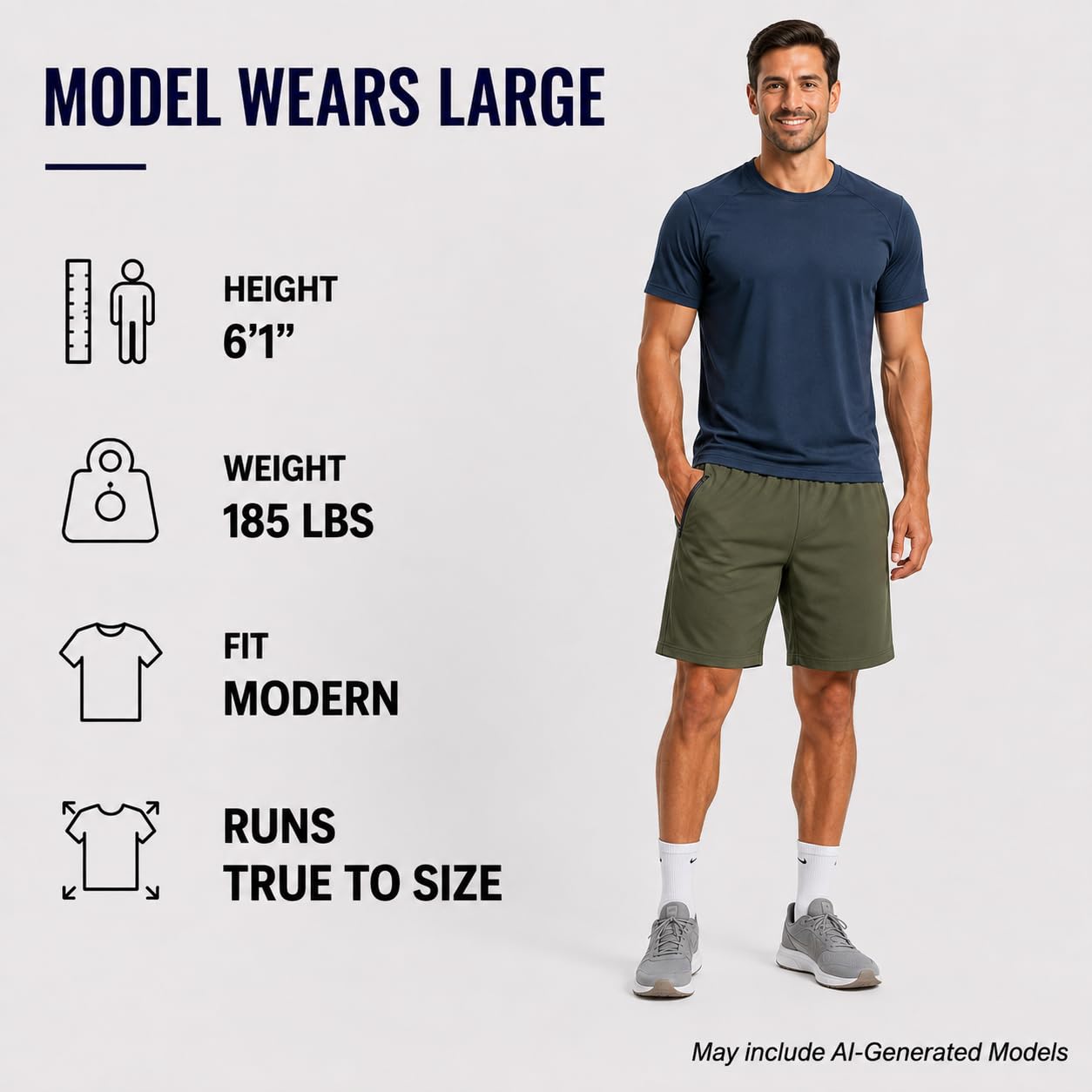 Paquete de 4: pantalones cortos deportivos de malla de secado rápido para hombre de 8 pulgadas con bolsillos con cremallera (disponible en tallas grandes y altas)