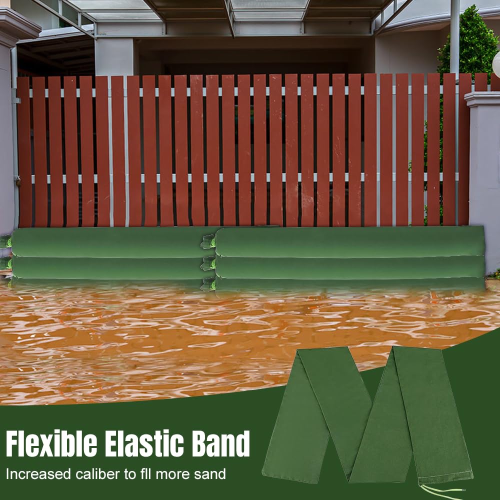 Lot de 3 barrières Anti-inondation activées par l'eau, 120 x 19cm Sac Anti Inondation Sable Inondation Réutilisable Toile réutilisables et absorbantes pour Garage et sous-Sol