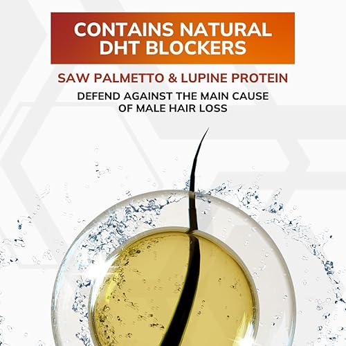 Miniatura 4 de HPX ONE Champú anti pérdida de cabello para hombres  Bloqueadores DHT proteína de palma enana americana y altramuz + biotina, queratina, cafeína,