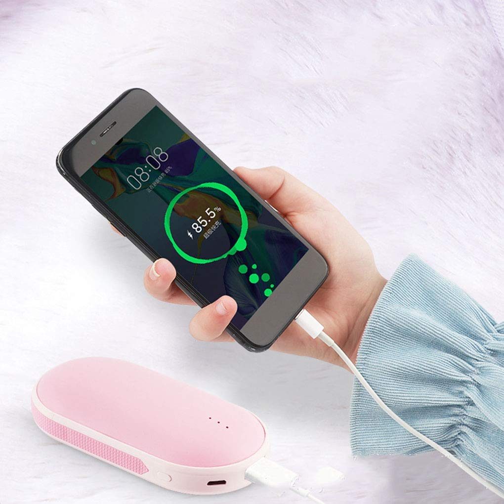 Scaldamani USB, Powerbank Ricaricabile di Grande capacità e riscaldatore su Entrambi i Lati, Scaldamani Portatile Caricabatteria di Backup Esterno Batteria per Campeggio, Powerbank per escur