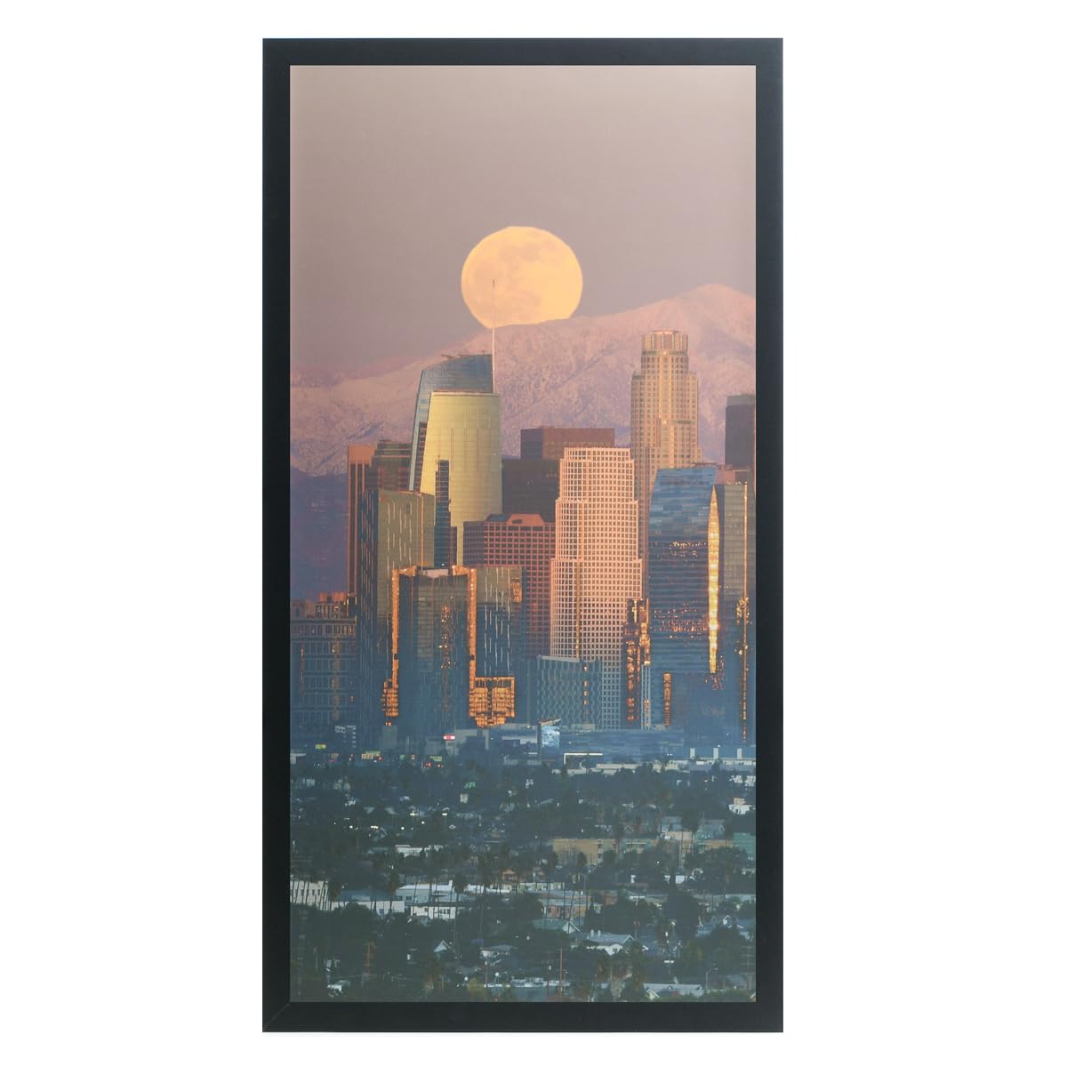 Frame Amo 20x40 Black Modern Poster Frame, 1.25 inch Wide and 1 inch Deep Border, Acrylic Front