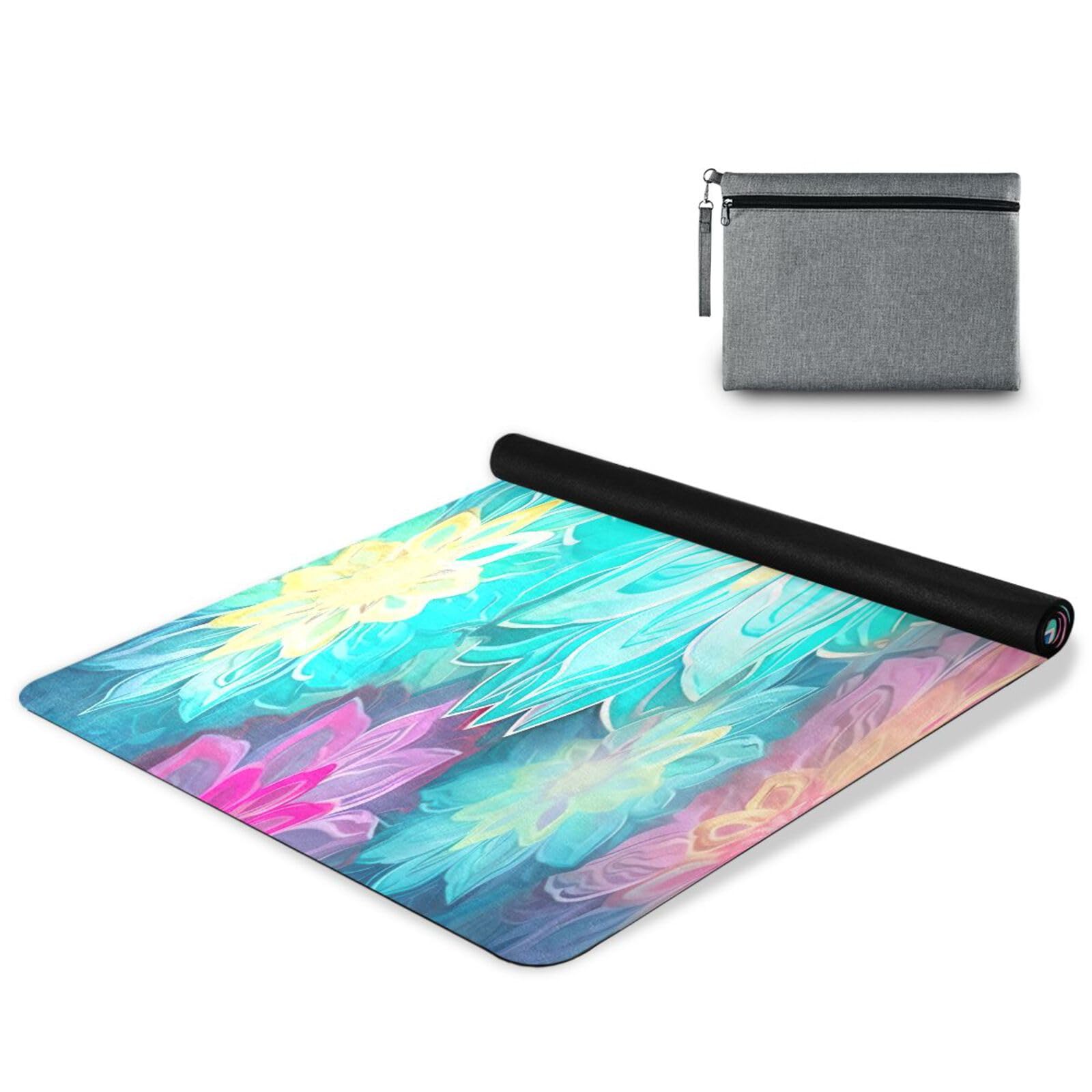 Tappetino da yoga colorato mandala tappetino per esercizi di allenamento palestra yoga tappetini antiscivolo per pilates per donne 180 x 66 cm