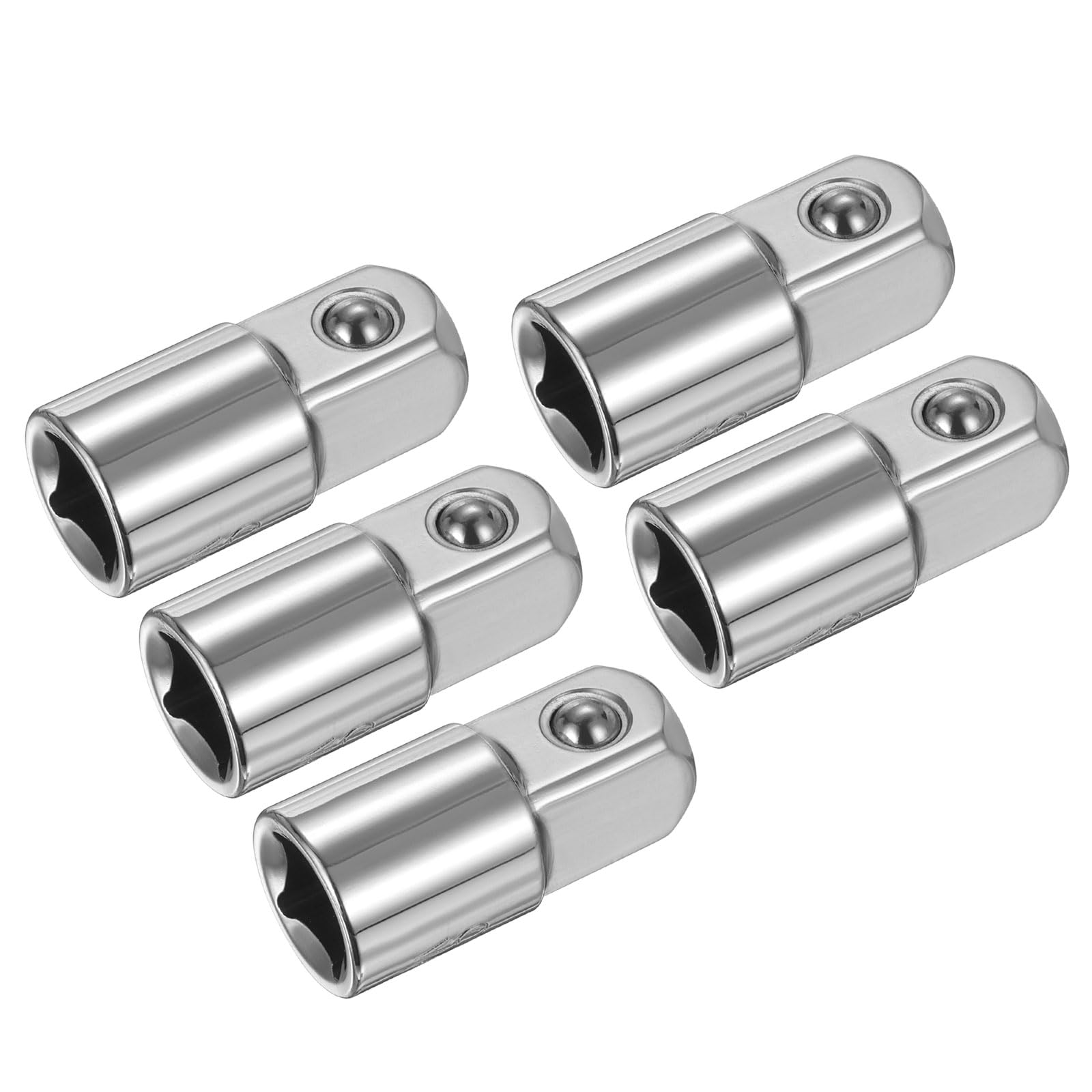 sourcing map 5pcs Impact Socket Adapter 3/8" Female to 1/2" Male Square Drive Increaser Standard SAE Converter Impact Driver Ratchet Wrench Breaker Bar Conversion, Silver