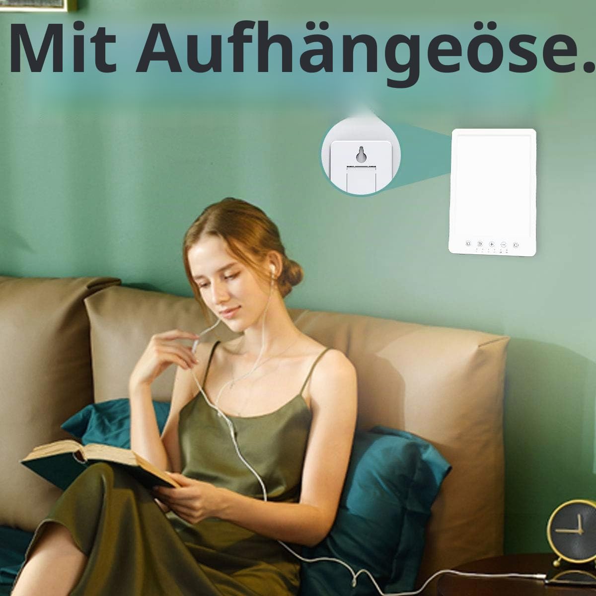 Easysleep Tageslichtlampe 10000 Lux Lichttherapielampe LED mit 6 Timer, 10 Helligkeitsstufen, UV-freies simuliertes Sonnenlicht