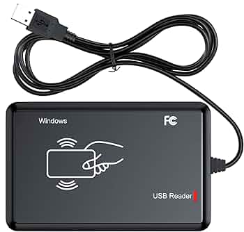 RFID Reader,Ajfwm 125KHz/13.56Mhz Dual Frequency RFID Scanner Read