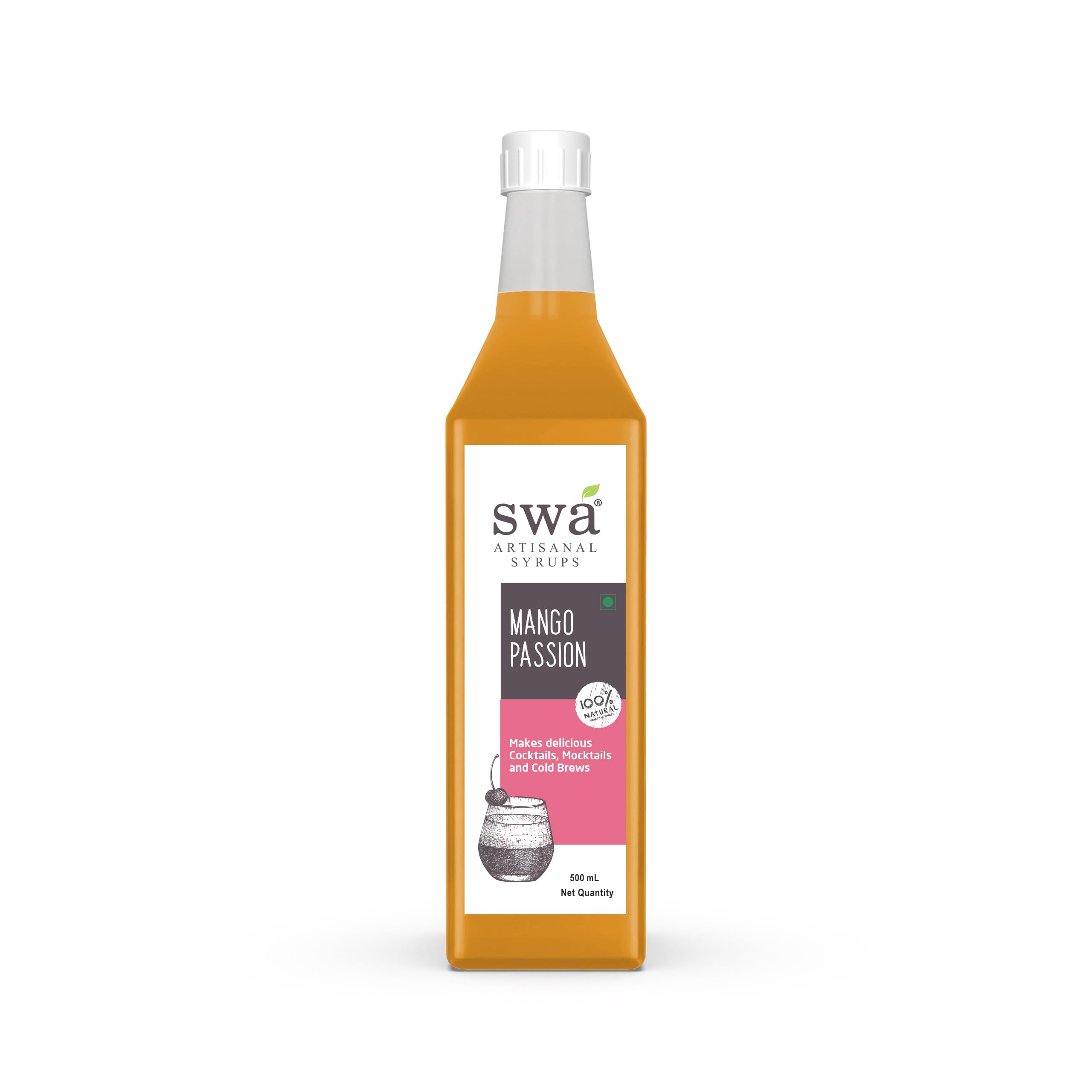 Swa Artisanal Ready To Mix Flavored Mocktail and Cocktail Syrup (Mango Passion)-image-26