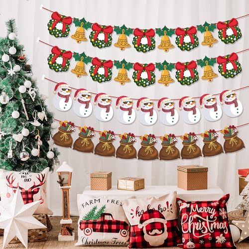 Image of OHOME Christmas Decorations - Christmas Ornaments,40 Pack Christmas Garland | Christmas Tree Decorations for Party,Christmas Backdrop for Indoor Outdoor | Christmas Wreaths for Front Door Wall Yard