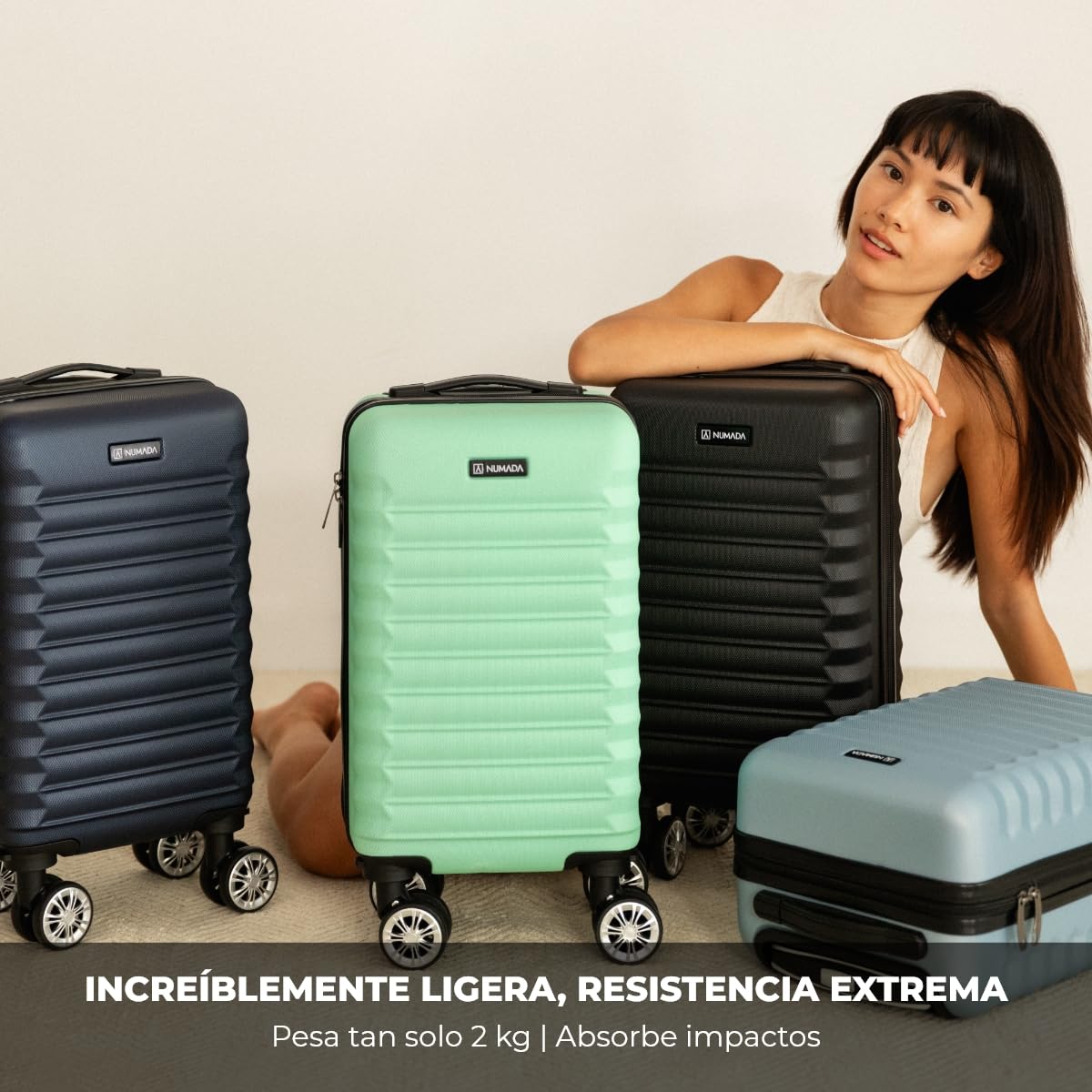 NUMADA Maleta de Viaje Cabina 40x25x20cm 20L Underseat 16 XXS con Ruedas Desmontables