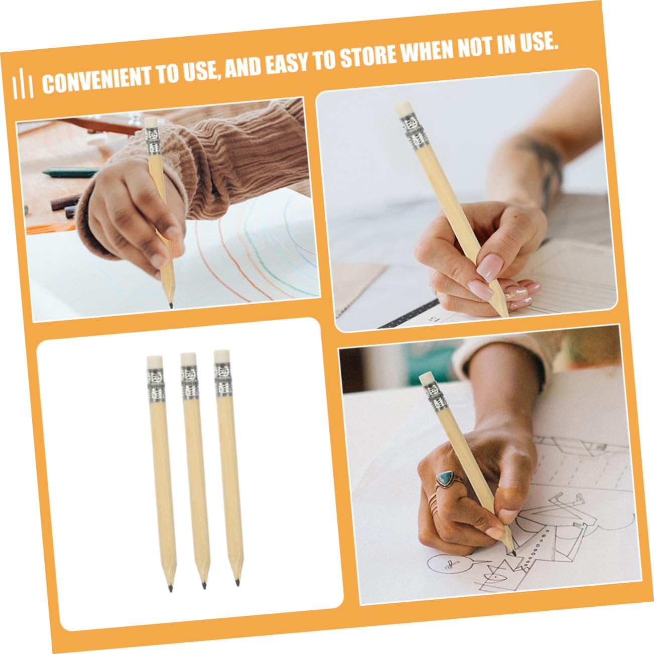 Crayons De Golf Courts Avec Gomme Intégrée 10 Cm, Bois Naturel Rond, Lot De 200 Pièces, Mini Crayons Compacts Pour Score De Golf Et Activités En Plein Air