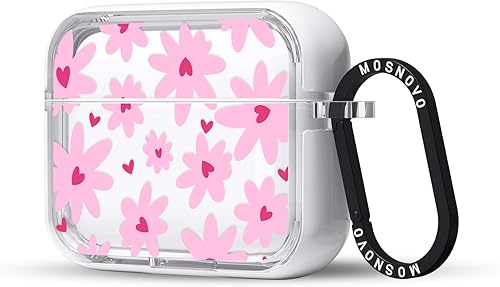 Miniatura 376 de MOSNOVO Funda protectora transparente para AirPods Pro 3, con anillo de metal duro de lujo de doble capa a prueba de golpes, diseñado para AirPods