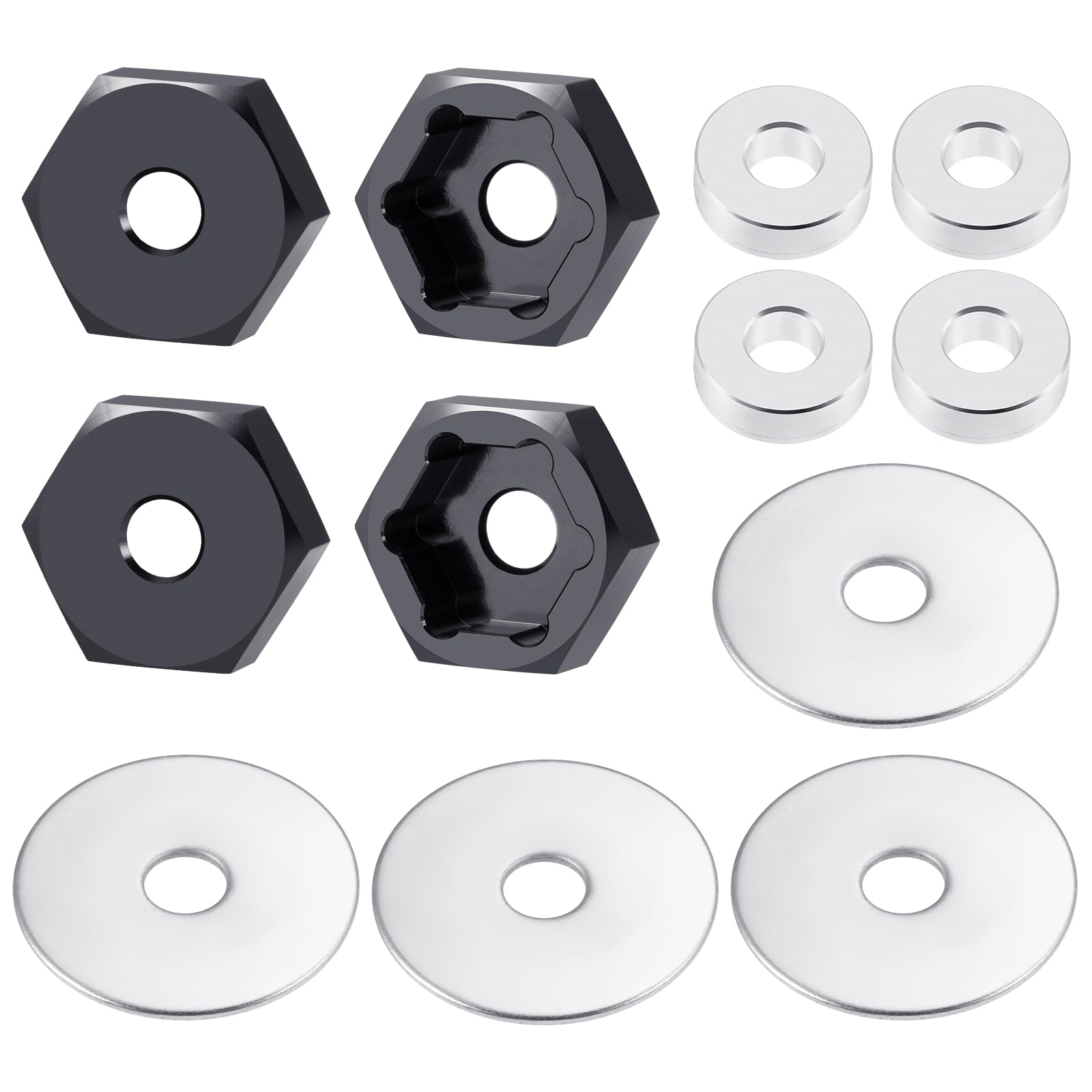 4Pack MORFUM 12mm to 17mm Metal Wheel Hex Adapter Drive Hub Adaptor Converter Compatible with 1/8 Typhon/Kraton/Outcast/Notorious RC Big Rock Crawler Off Road Monster Truck Upgrade Part