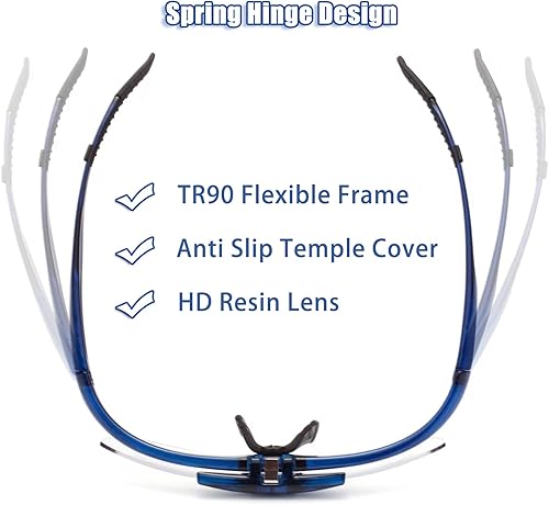 Miniatura 6 de ESAVIA Gafas de lectura para hombres y mujeres, con lupa abatible, manos libres para trabajos cercanos, lectura, costura, pesca (azul, 3.0,