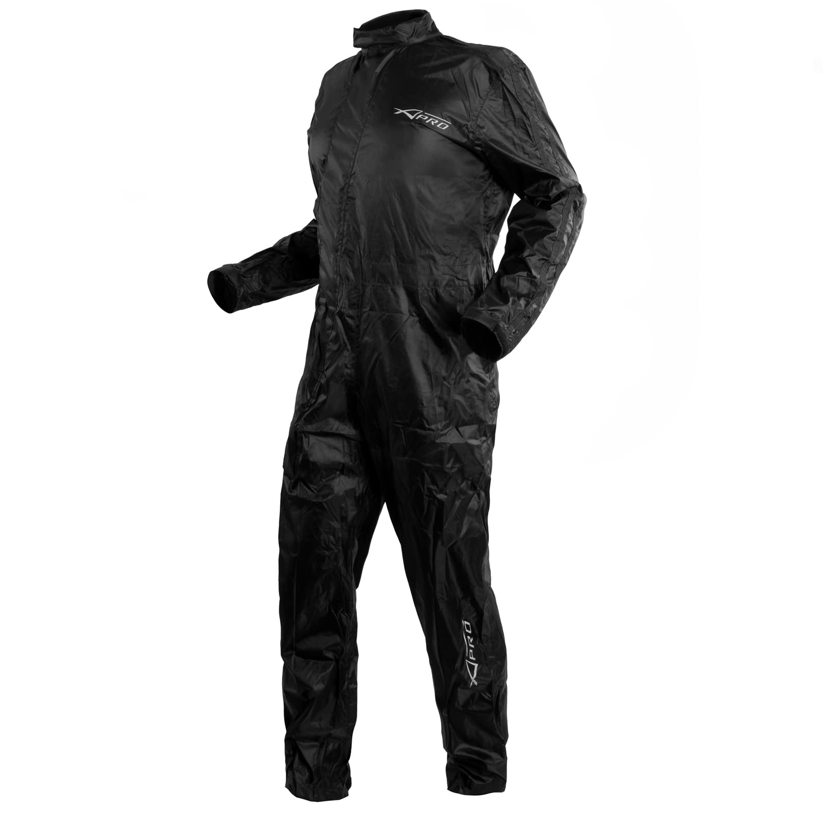 A-Pro Tuta Impermeabile Antiacqua Anti Pioggia Cerata Completo Moto Scooter Nero XXL