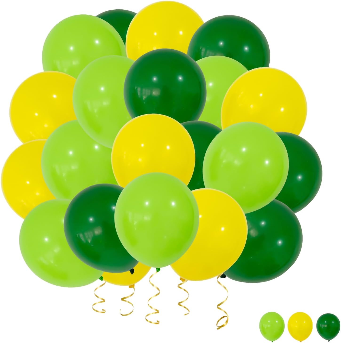 Green Yellow Confetti Balloons, 40pcs 12 Inch Party Balloons,Natural Latex Balloons for Men Women Girls Birthday, Wedding, Bridal Shower, Graduation, Casino Theme Party Decorations