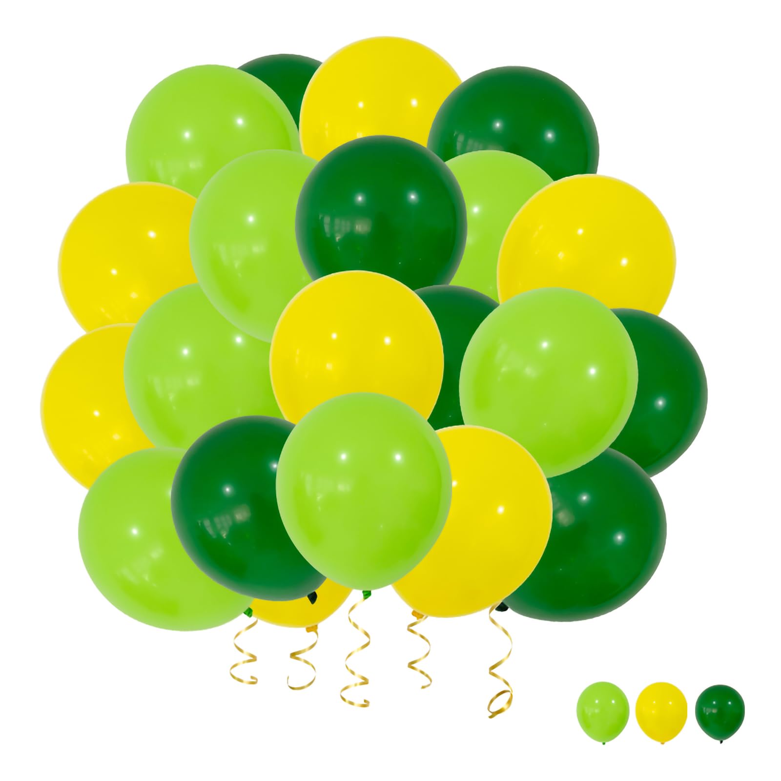 YFHVJT Green Yellow Confetti Balloons, 40pcs 12 Inch Party Balloons,Natural Latex Balloons for Men Women Girls Birthday, Wedding, Bridal Shower, Graduation, Casino Theme Party Decorations