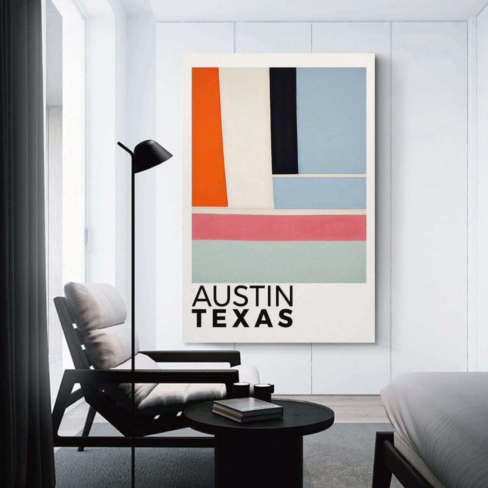Junmoney Hanging Wall Art Austin Texas, 20x30inch(50x75cm), for Lounge, Study, Hallway Or Flat Walls, An Adaptable Decor Piece for Home Use