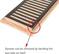 Vista 5 de Registro de piso de madera de roble rojo, montaje empotrado con marco, 4 x 10 pulgadas con amortiguador, sin terminar