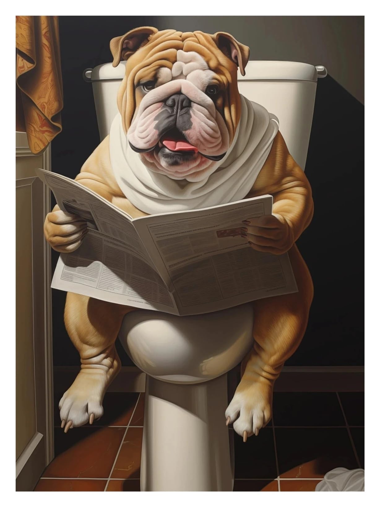 Affiche bouledogue moderne en toile tendue haute définition