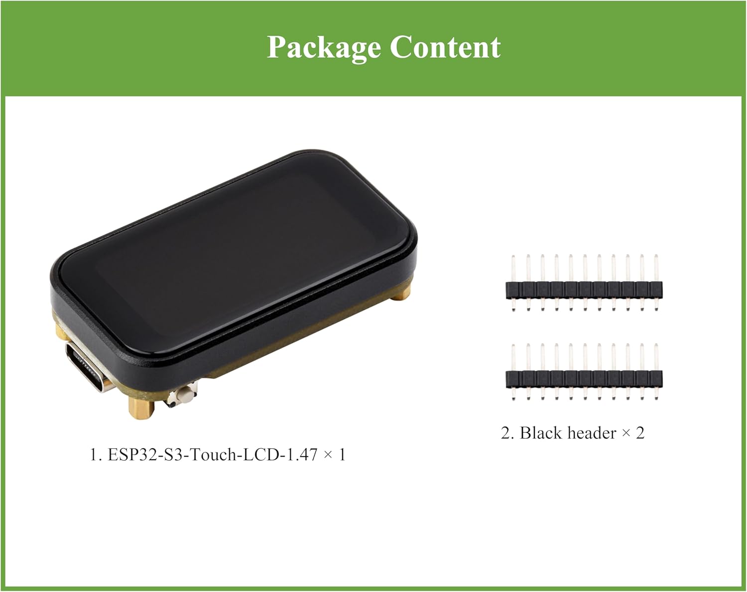 ESP32-S3 1.47inch IPS Touch Display Development Board, 172x320 Resolution, 262K Display Color, Supports 2.4GHz W-i-F-i 6/BLE 5, 240MHz LX7 Dual-core Processor, Smoothly Run GUI Programs -LVGL