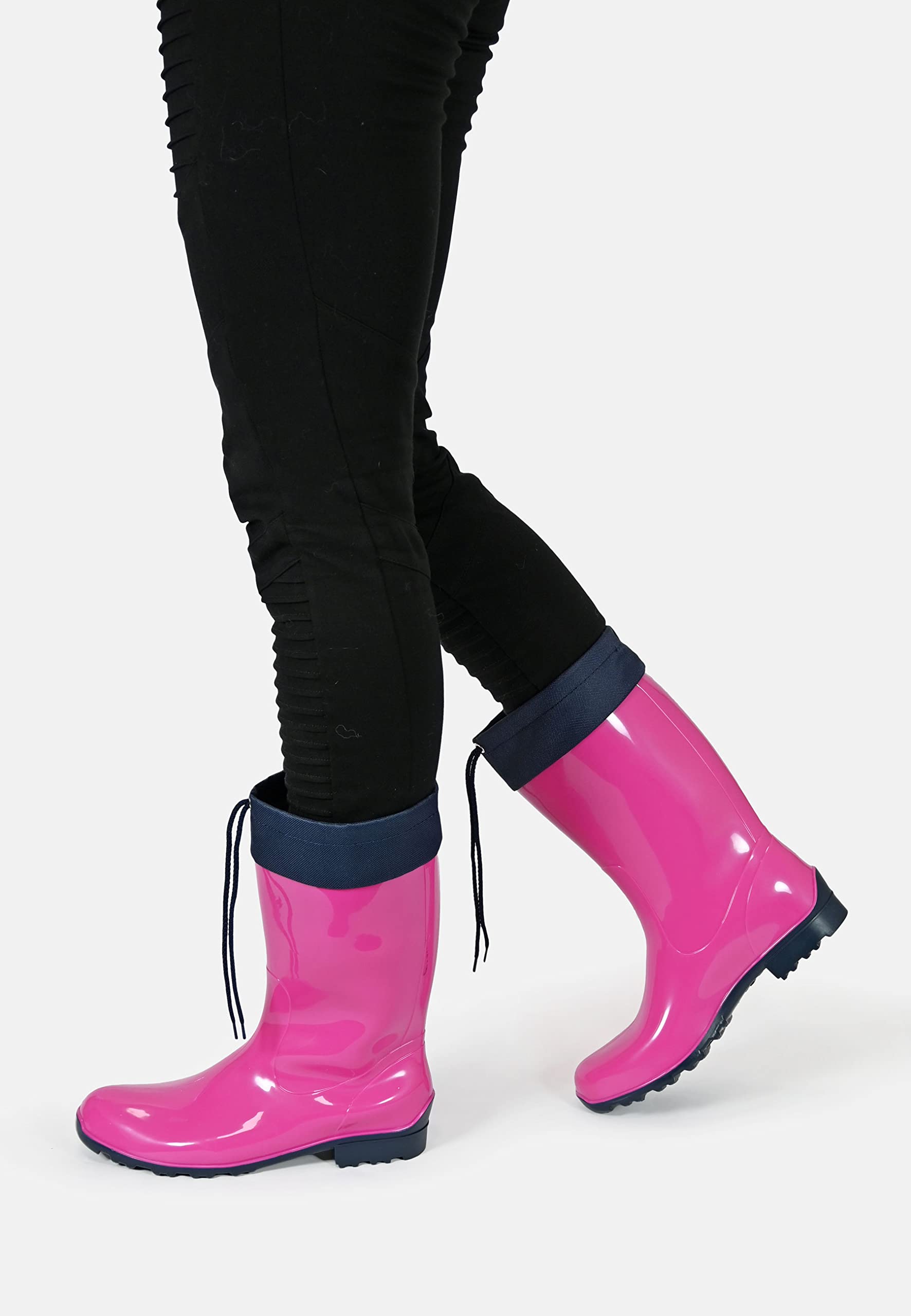 Regenliebe Botas Wellington de FieselRAIN para mujer, botas de lluvia, eje largo
