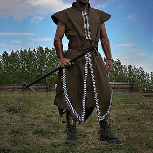 Vista 6 de Guantelete de cuero pulsera vikingo de cuero protector de brazo medieval armadura brazaletes de cuero muñequeras Cosplay2pcs marrón, Marrón