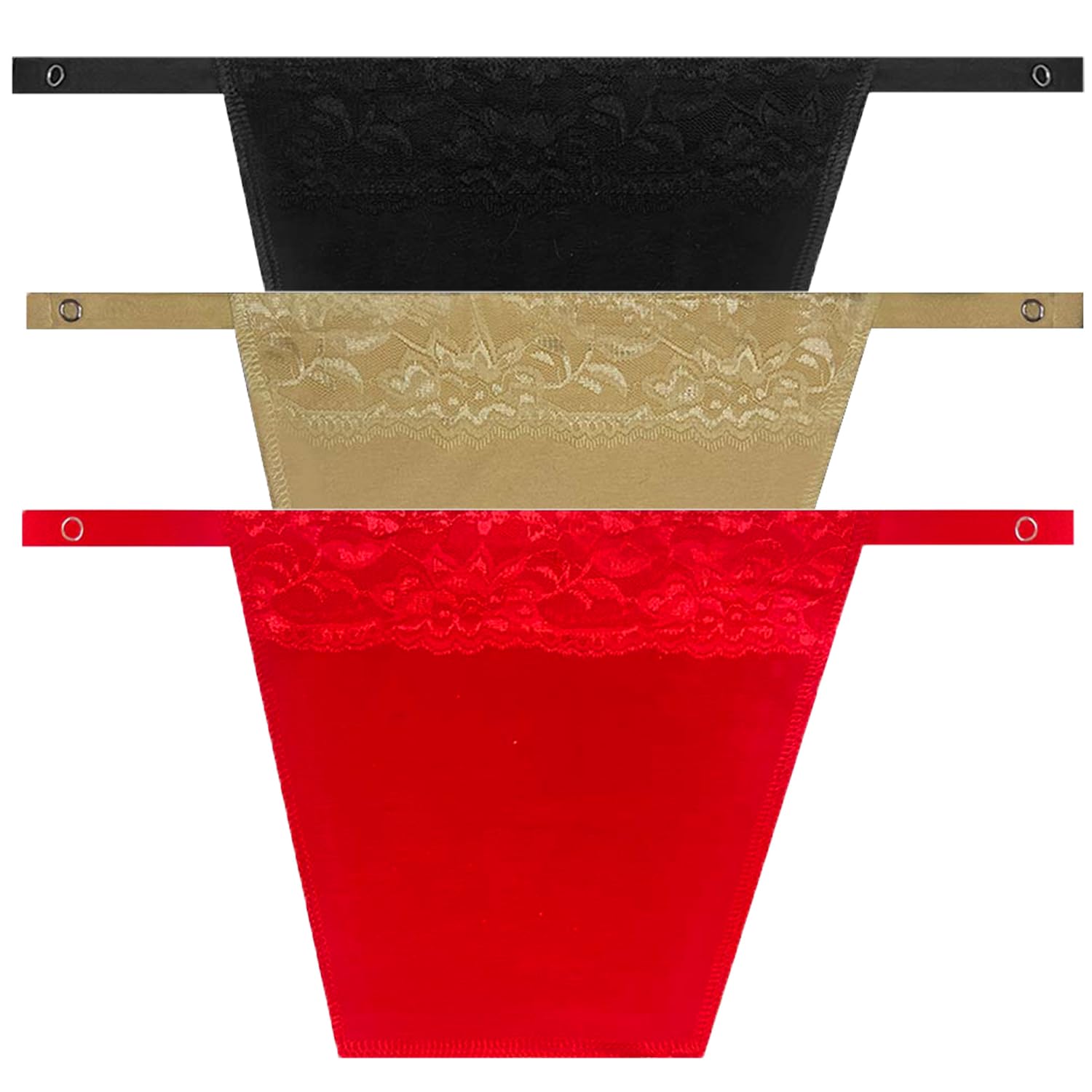 Shoppy Villa - Cotton Clip On Camisole for Women Mock Lace | Cleavage Cover | Deep Neck Cover Up Inners Cami Secret | Slip for Women Inner | Free Size | Set of 3