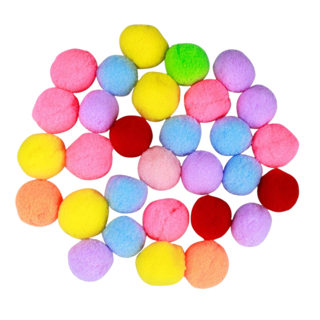 KESYOO 30 Pcs Colorful Plush Cat Ball Soft Elastic for Kitten Playtime Assorted Pastel Colors Durable Craft Balls for Interactive Pet Fun