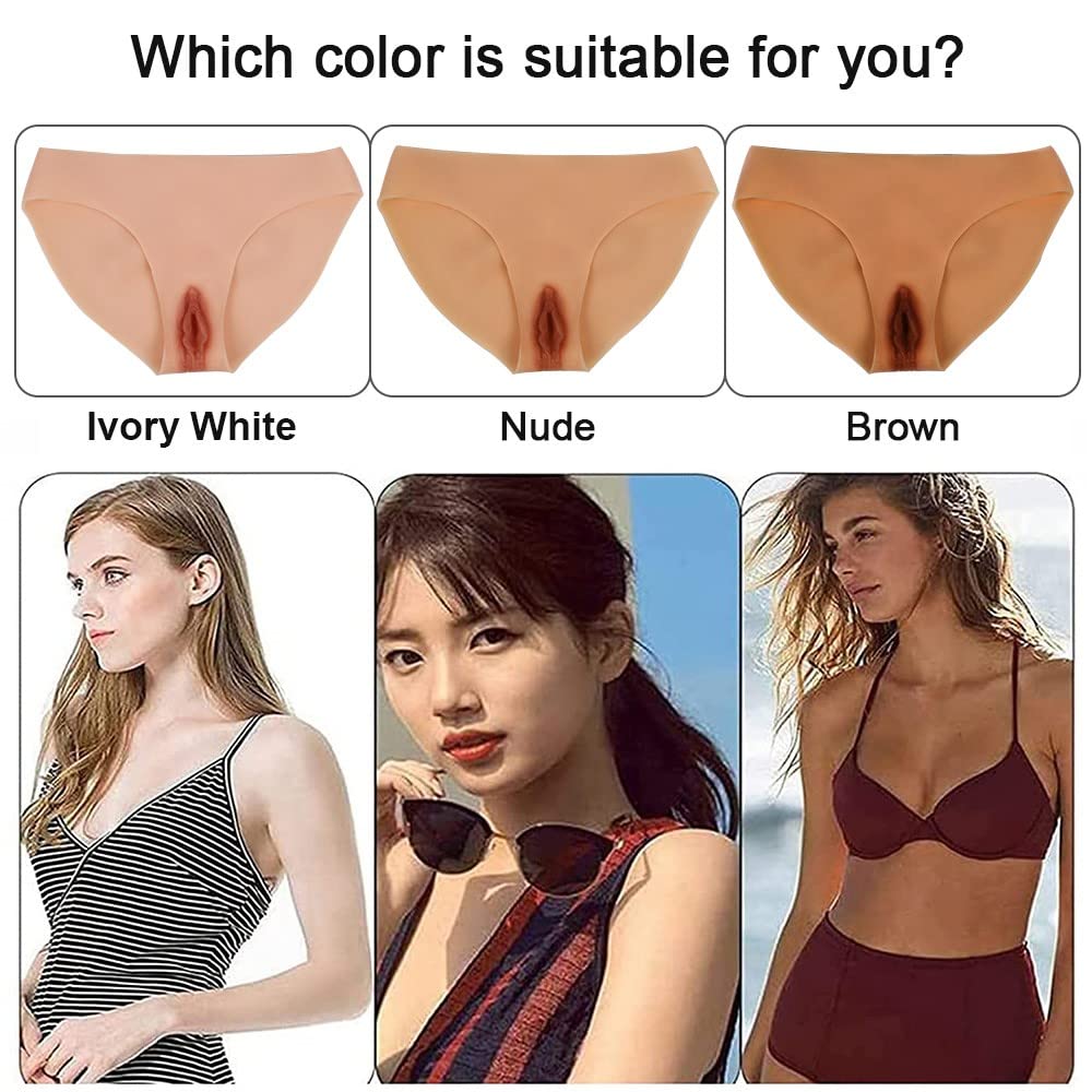 Silicone Vagina Panties Realistic Fake Pussy Underwear Hiding Gaff Thong Briefs Transgender Butt Pants for Men Crossdresser Drag Queen Cosplay