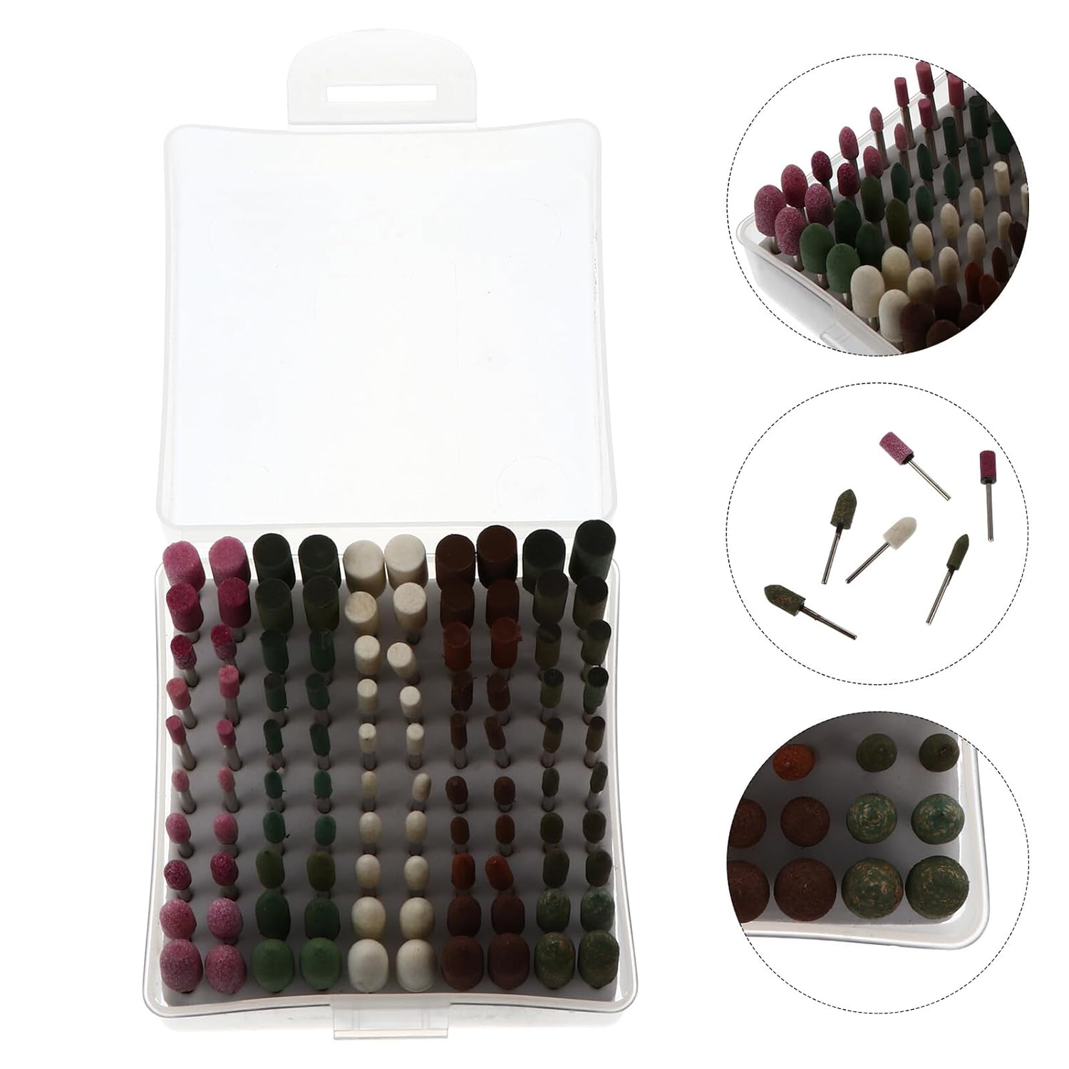 YARNOW 100pcs Multi-Purpose Grinding Wheel Collection, Small Mounted Abrasive Wheels for Polishing, Carving, Deburring, and Metal Rust Removal, Rotary Tool Accessories for Industrial Use