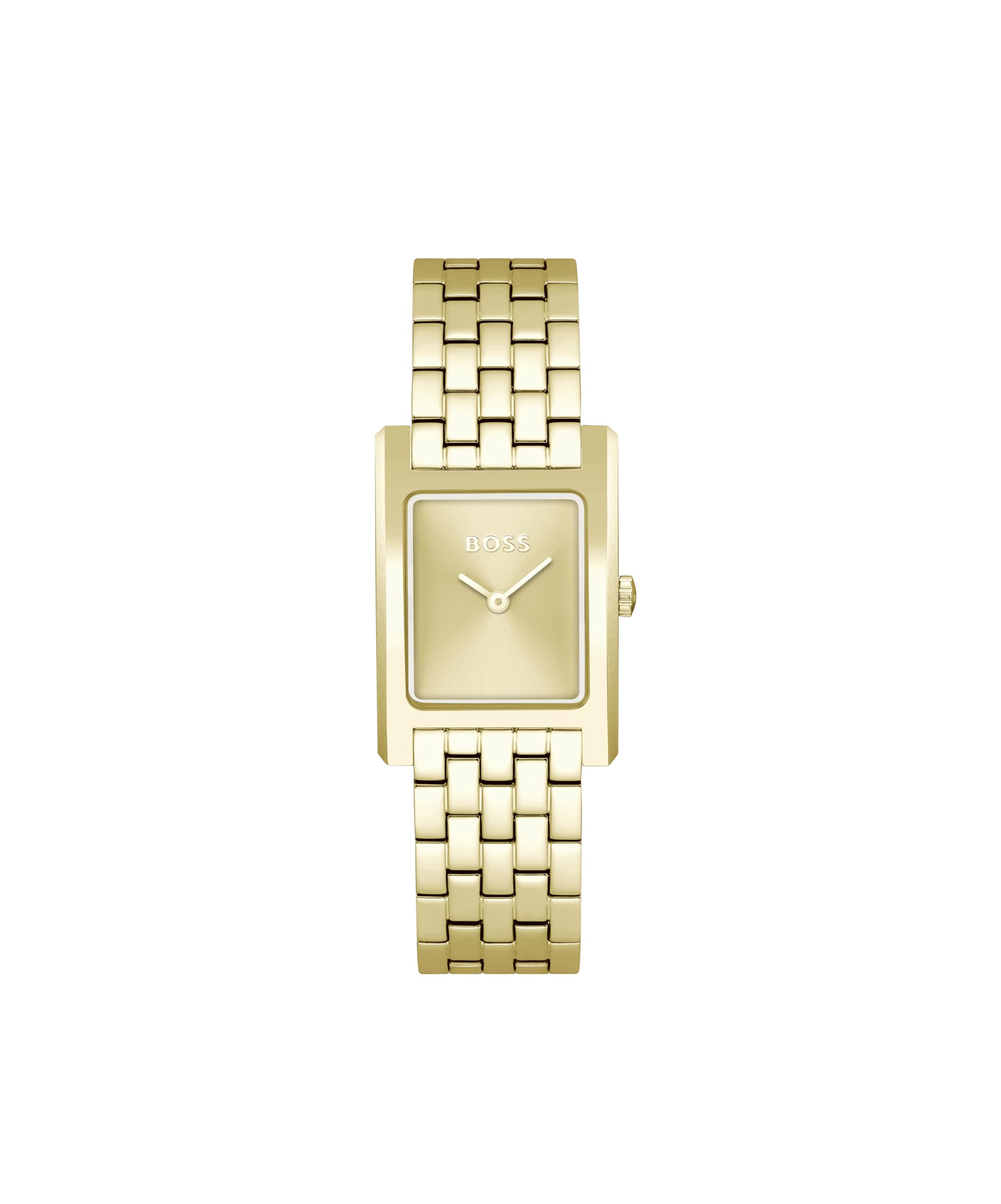 BOSS Ladies Lucy Light Gold IP Tank Watch, Gold, Women