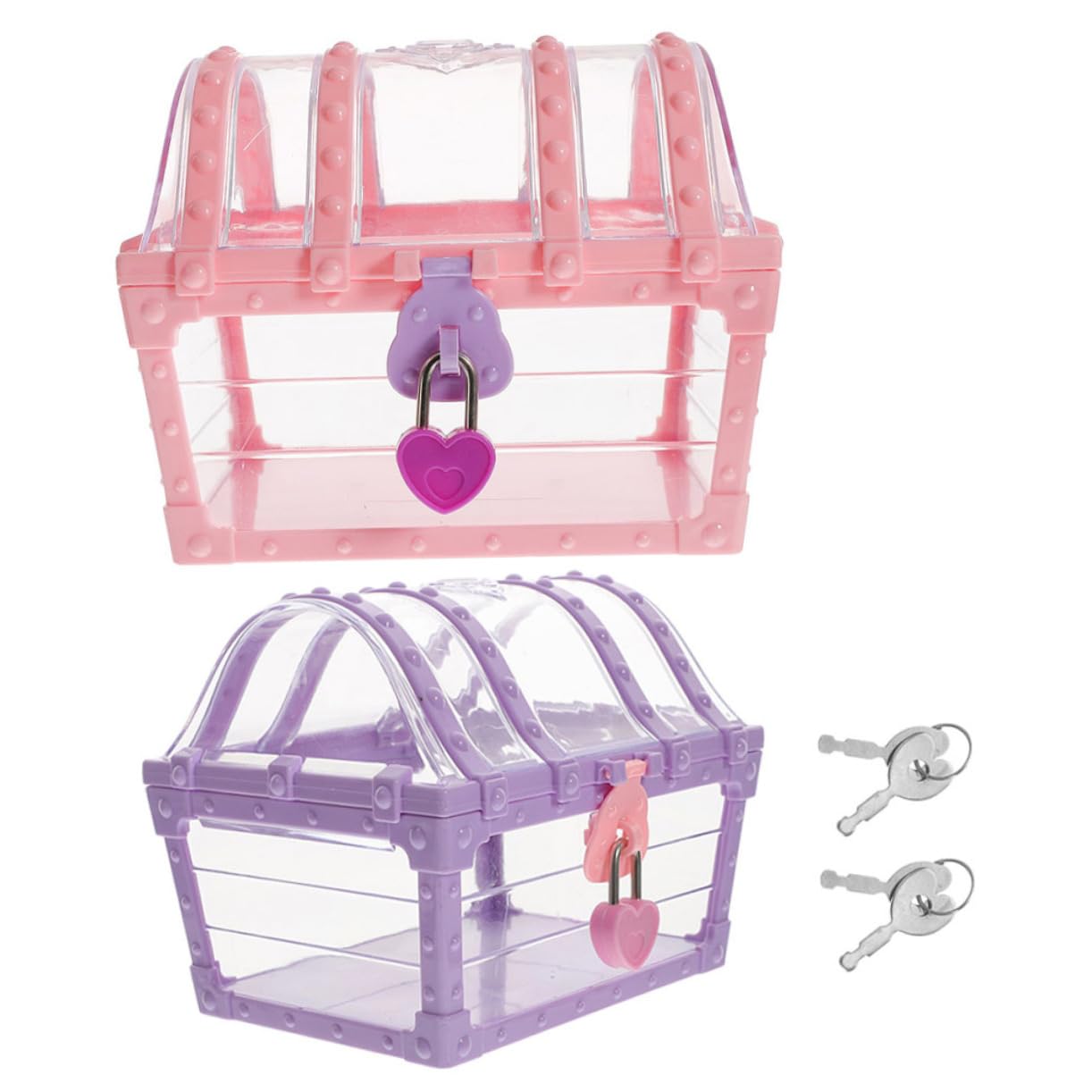 ERINGOGO Pirate Treasure Chest for Boys and Girls: 2pcs Small Decorative Storage Boxes for Toys Gems and