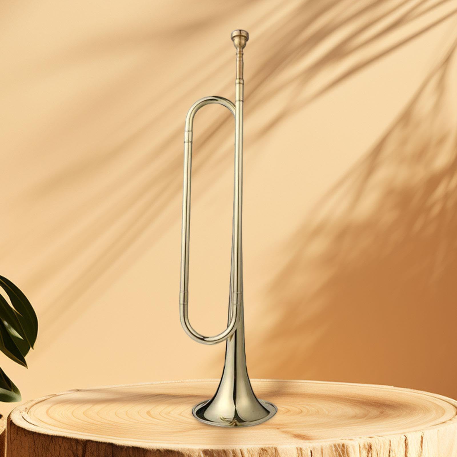 Generic B-Signalhorn Messing-Signalhorn Goldene Trompete Marschsignalhorn Blassignal für Kavallerie