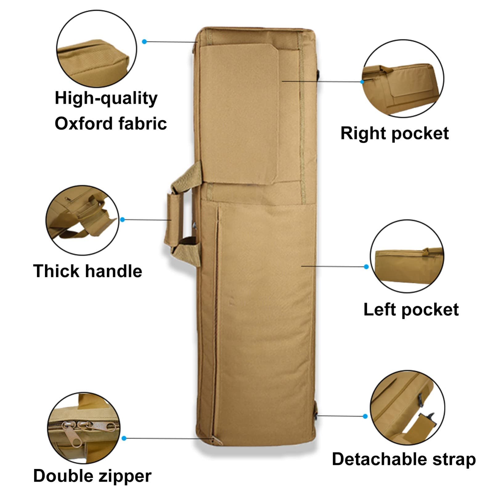 Bolsa para Fusil,Funda Blanda para Rifle,Funda Táctica para Fusil Acolchado,Funda Escopeta Mochila Táctica de Caza,Airsoft Funda Escopeta Porta Caza,Longitud Disponible en 85cm/100cm