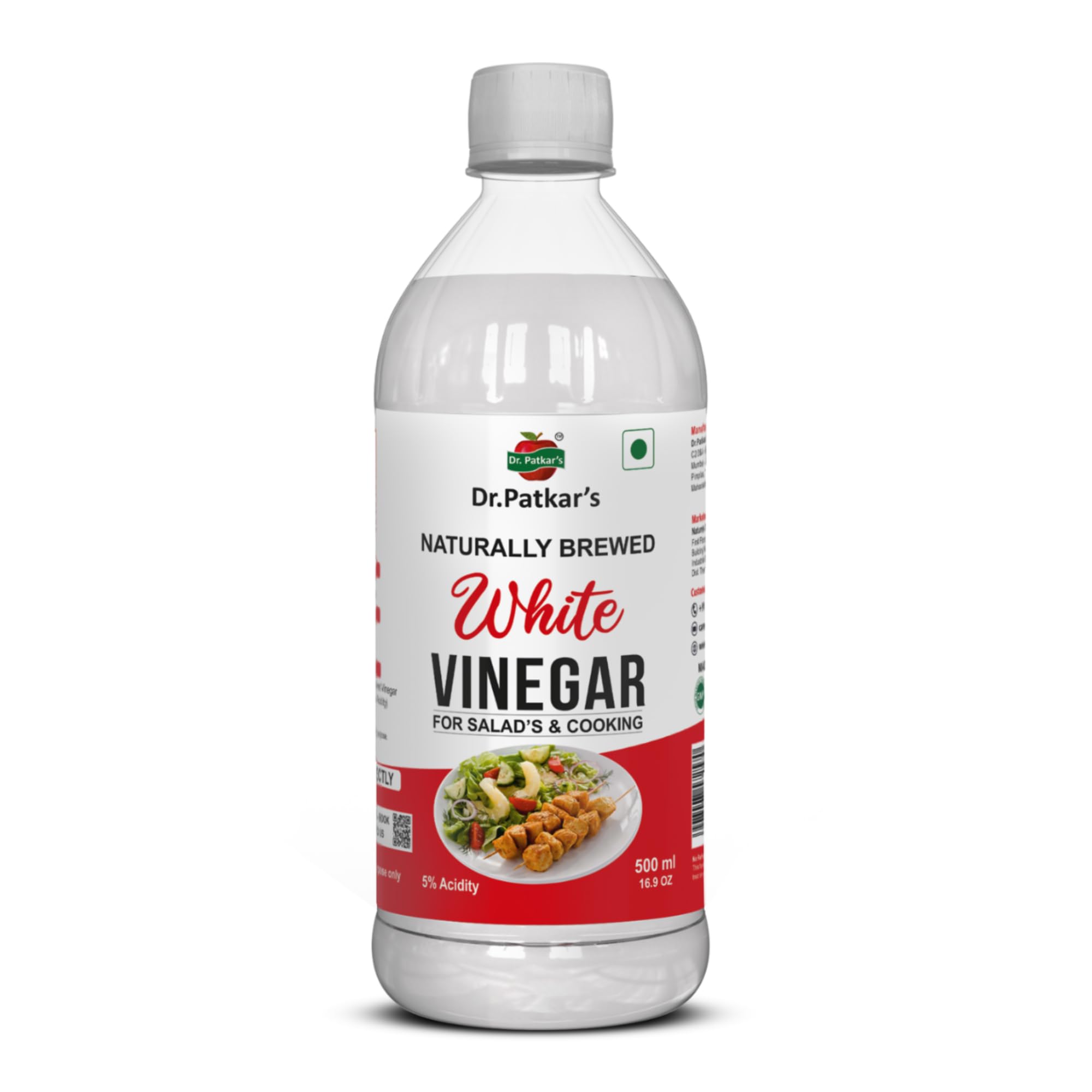 - Naturally Brewed White Vinegar for Salad Cooking | Cleaning Purpose | Flavoursome & Nutritious (500ml)